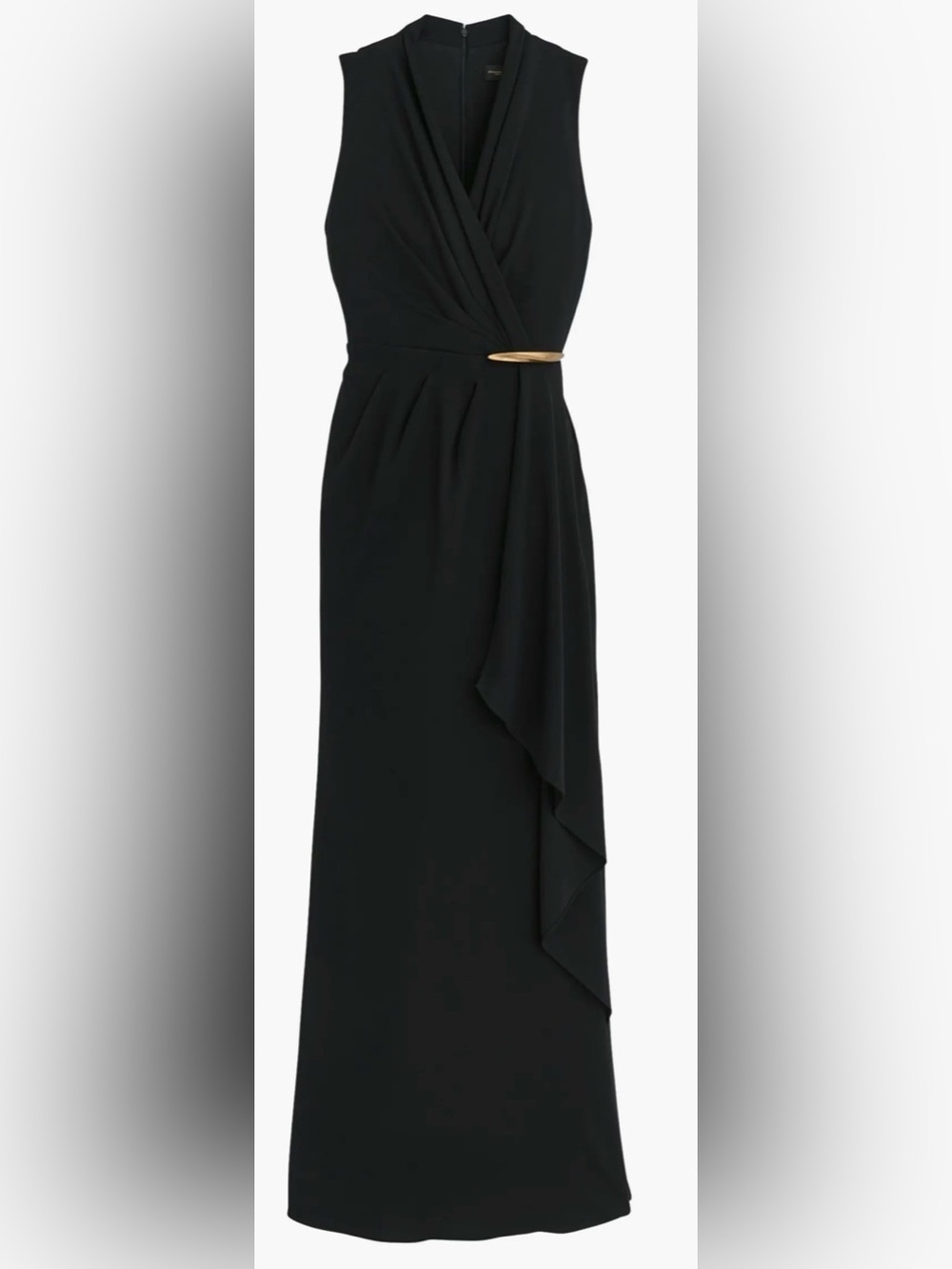 NEW Donna Karan New York Filament Jersey Wrap-Style Cocktail Black Dress Sz 6 - Picture 4 of 12
